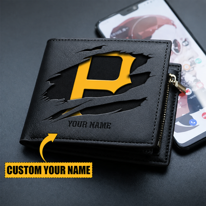 LIMITED EDITION - NEW CUSTOMIZED MLB29 PHP PITTSBURGH PIRATES LEATHER WALLET