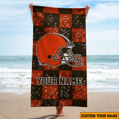 LIMITED EDITION - NEW CUSTOMIZED NFL29 CLB CLEVELAND BROWNS BEACH TOWEL