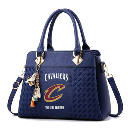 LIMITED EDITION - NEW CUSTOMIZED NBA02 CCA CLEVELAND CAVALIERS ZIP HANDBAG MULTICOLOR