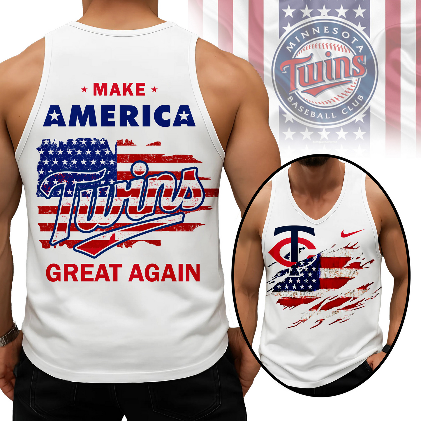 LIMITED EDITION - NEW CUSTOMIZED MLB22 MTS MINNESOTA TWINS UNISEX TANK TOP