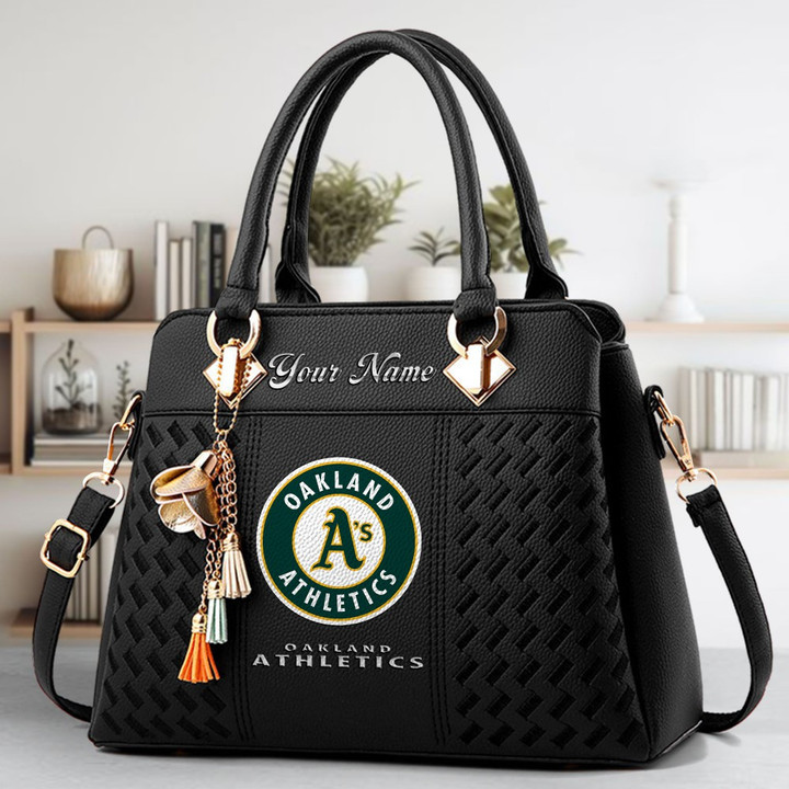 LIMITED EDITION - NEW CUSTOMIZED MLB23 OAS OAKLAND ATHLETICS ZIP HANDBAG MULTICOLOR