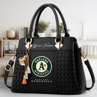 LIMITED EDITION - NEW CUSTOMIZED MLB23 OAS OAKLAND ATHLETICS ZIP HANDBAG MULTICOLOR