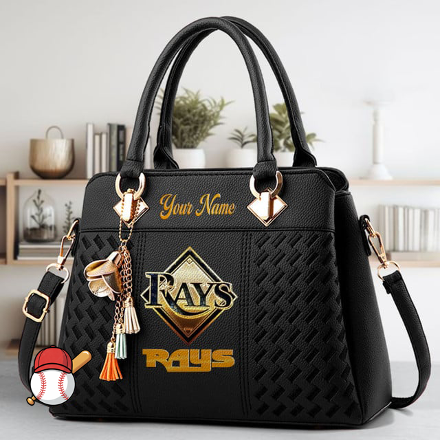LIMITED EDITION - NEW CUSTOMIZED MLB21 TBR TAMPA BAY RAYS ZIP HANDBAG MULTICOLOR