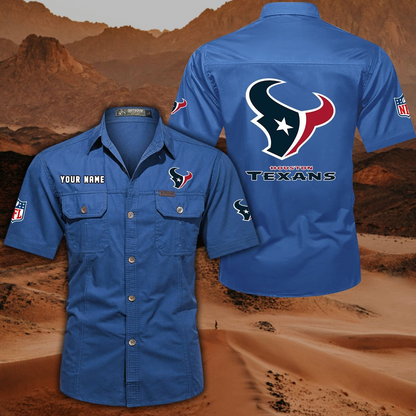 SPECIAL EDITION - NEW CUSTOMIZED NFL15 HTT HOUSTON TEXANS MUTICOLOR MEN'S CARGO SHIRT