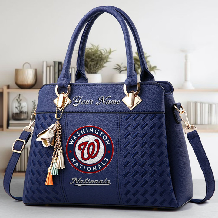 LIMITED EDITION - NEW CUSTOMIZED MLB28 WNS WASHINGTON NATIONALS ZIP HANDBAG MULTICOLOR