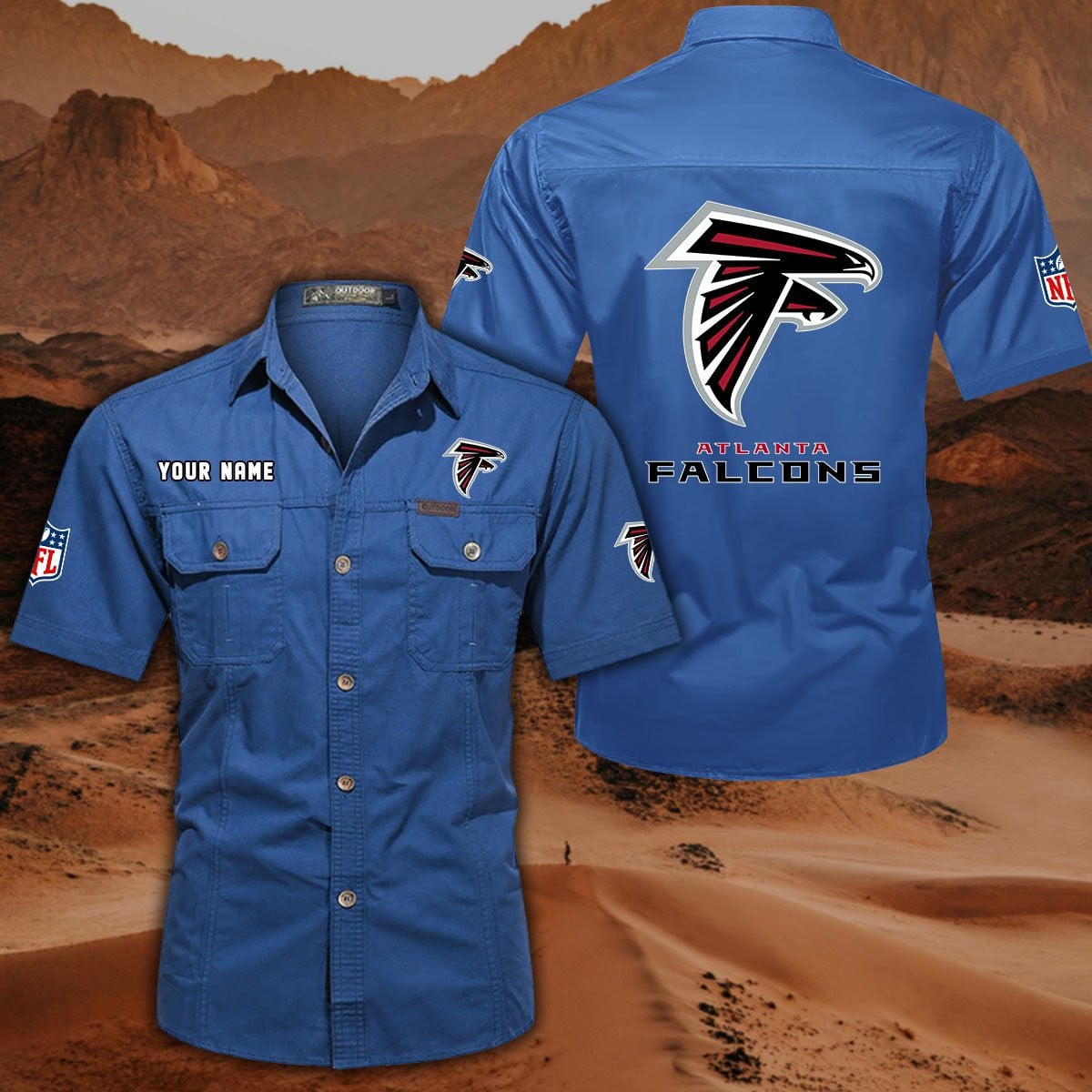 SPECIAL EDITION - NEW CUSTOMIZED NFL18 ATF ATLANTA FALCONS MUTICOLOR MEN'S CARGO SHIRT