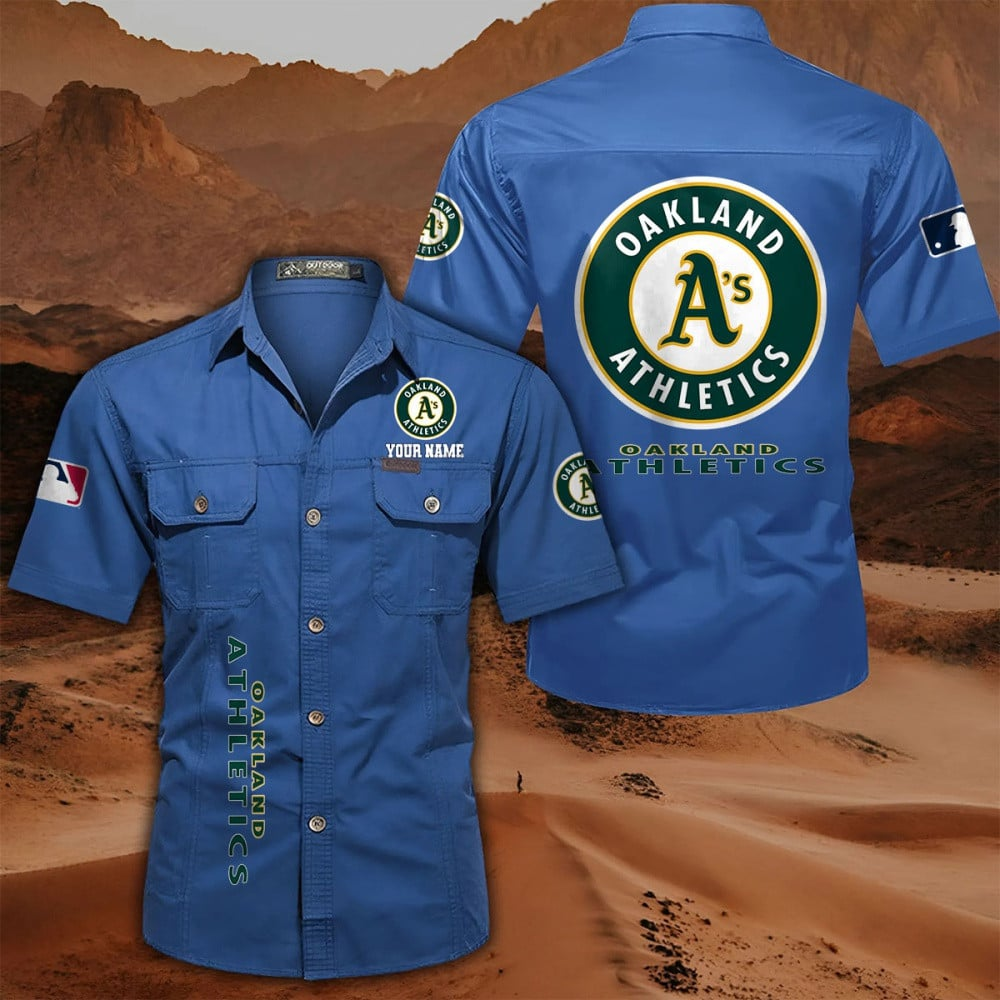 LIMITED EDITION - NEW CUSTOMIZED MLB23 OAS OAKLAND ATHLETICS MEN'S CARGO SHIRT