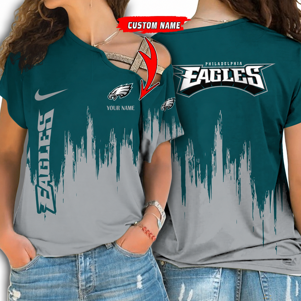 [SPECIAL OFFER] NEW CUSTOMIZED NFL02 PPE PHILADELPHIA EAGLES SHOULDER SHIRT