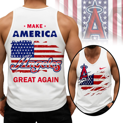 LIMITED EDITION - NEW CUSTOMIZED MLB27 LAA LOS ANGELES ANGELS UNISEX TANK TOP