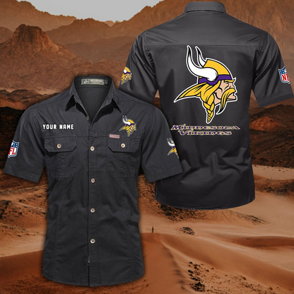 SPECIAL EDITION - NEW CUSTOMIZED NFL05 MVK MINNESOTA VIKINGS MUTICOLOR MEN'S CARGO SHIRT