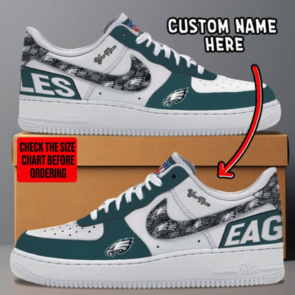 LIMITED EDITION - NEW CUSTOMIZED NFL02 PPE PHILADELPHIA EAGLES AF1 SNEAKERS