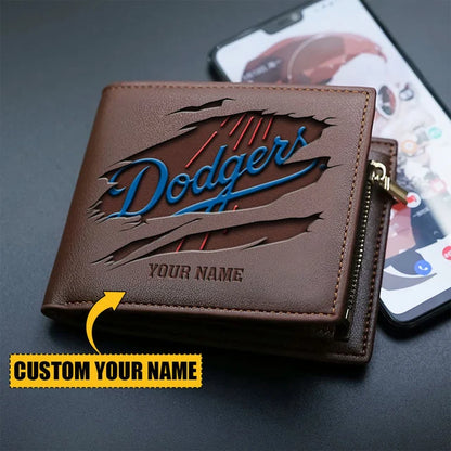 LIMITED EDITION - NEW CUSTOMIZED MLB02 LAD LOS ANGELES DODGERS LEATHER WALLET