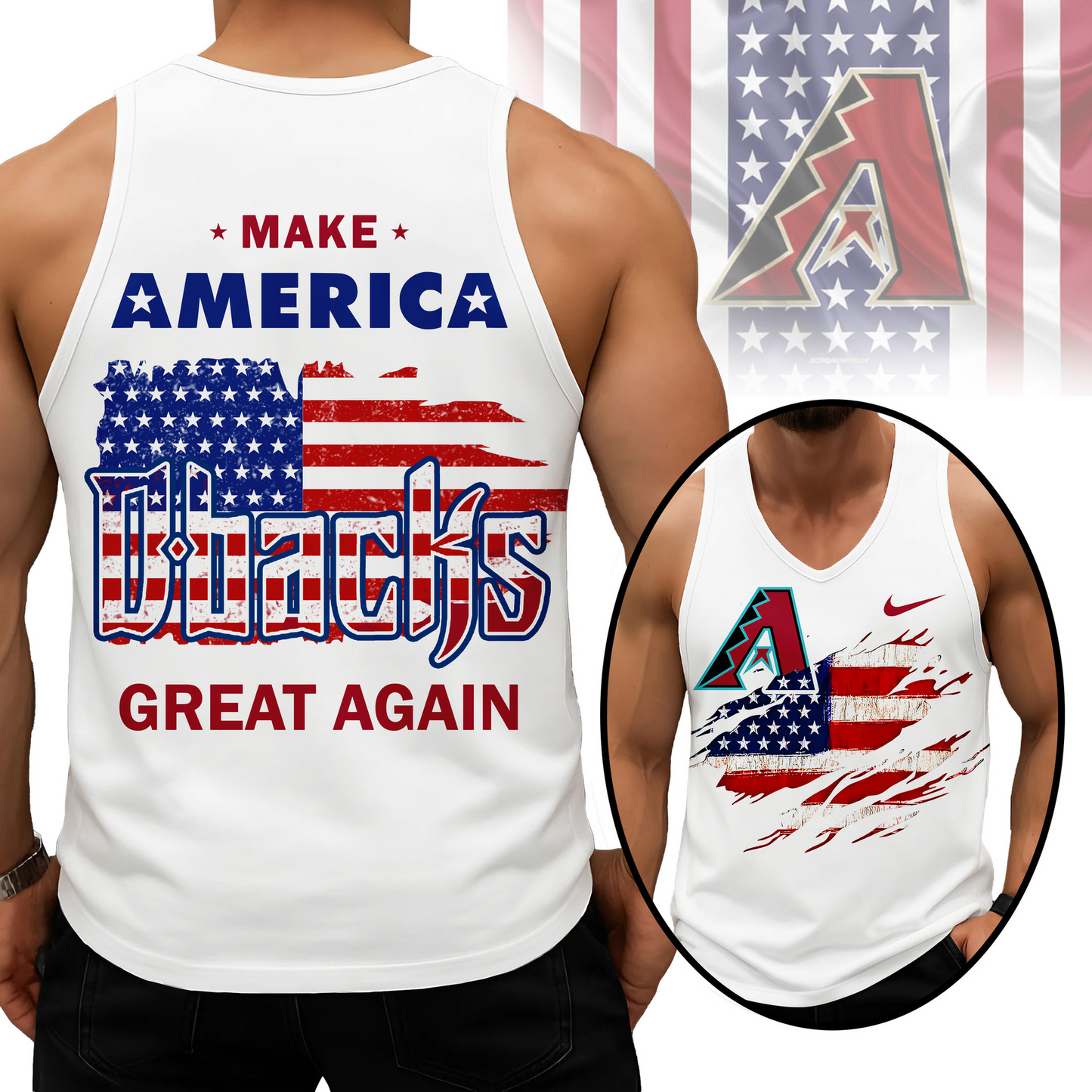 LIMITED EDITION - NEW CUSTOMIZED MLB07 ADS ARIZONA DIAMONDBACKS UNISEX TANK TOP