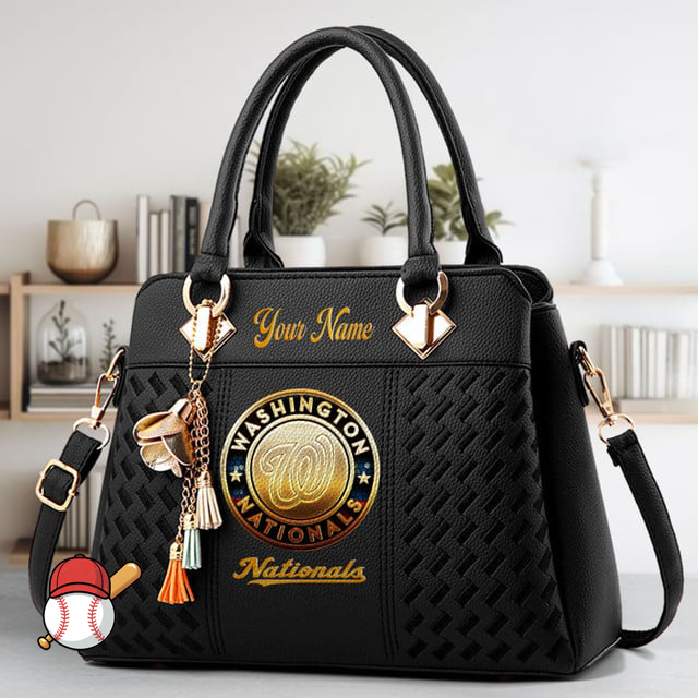 LIMITED EDITION - NEW CUSTOMIZED MLB28 WNS WASHINGTON NATIONALS ZIP HANDBAG MULTICOLOR