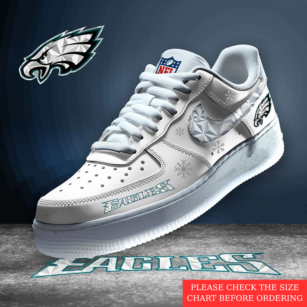 LIMITED EDITION - NEW CUSTOMIZED NFL02 PPE PHILADELPHIA EAGLES AF1 SHOES