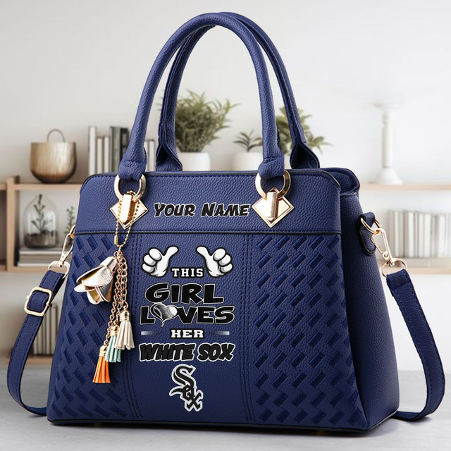 LIMITED EDITION - NEW CUSTOMIZED MLB26 CWS CHICAGO WHITE SOX ZIP HANDBAG MULTICOLOR