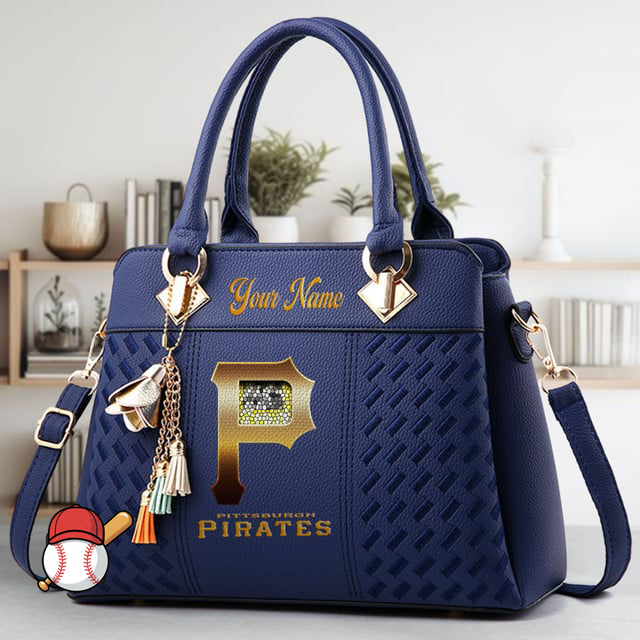 LIMITED EDITION - NEW CUSTOMIZED MLB29 PHP PITTSBURGH PIRATES ZIP HANDBAG MULTICOLOR
