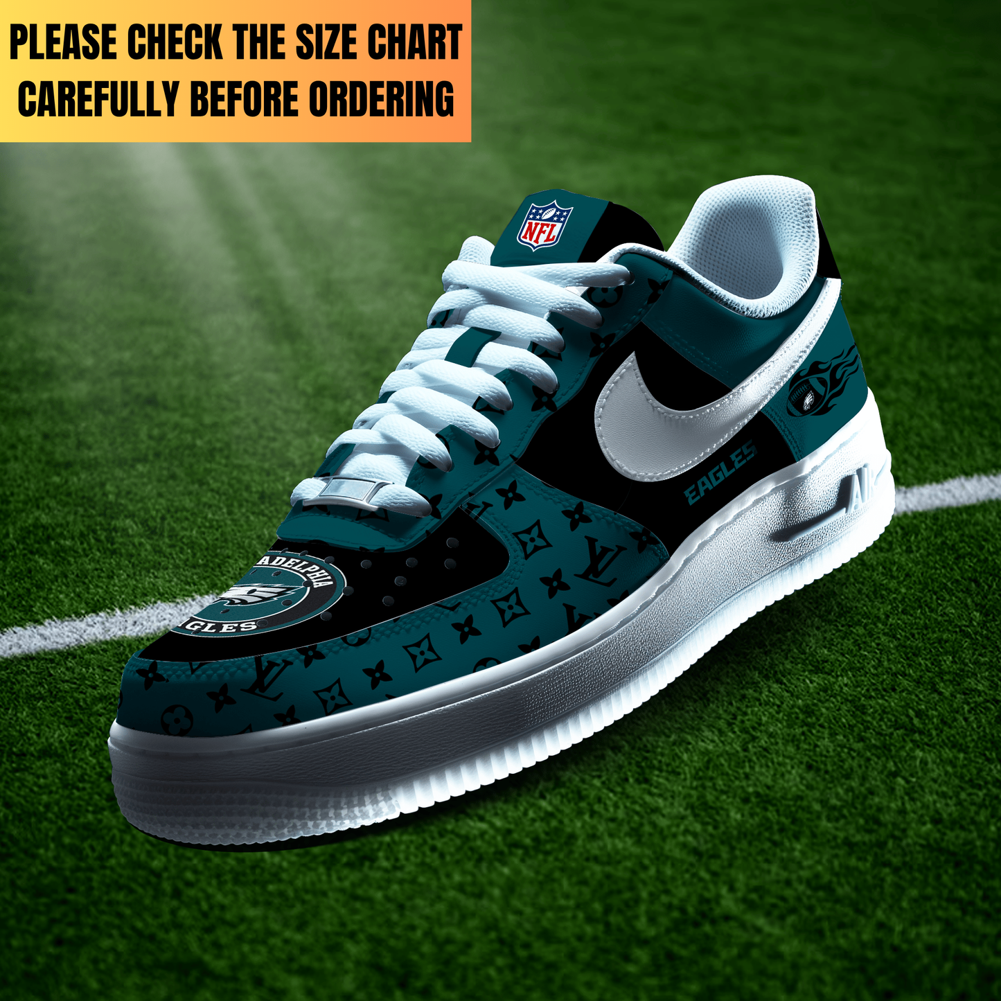 LIMITED EDITION - NEW CUSTOMIZED NFL02 PPE PHILADELPHIA EAGLES AF1 SHOES