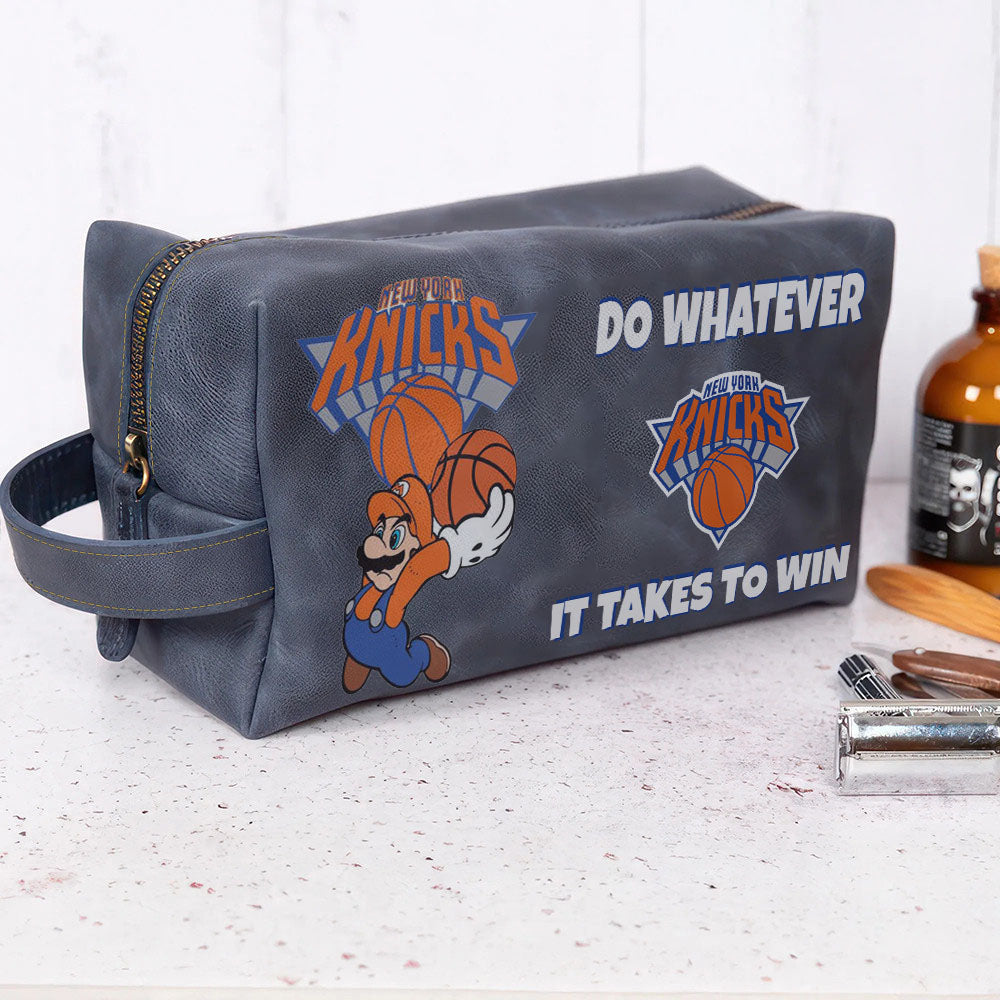 New York Knicks Leather Toiletry Bag