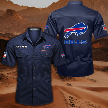 SPECIAL EDITION - NEW CUSTOMIZED NFL03 BFB BUFFALO BILLS MUTICOLOR MEN'S CARGO SHIRT