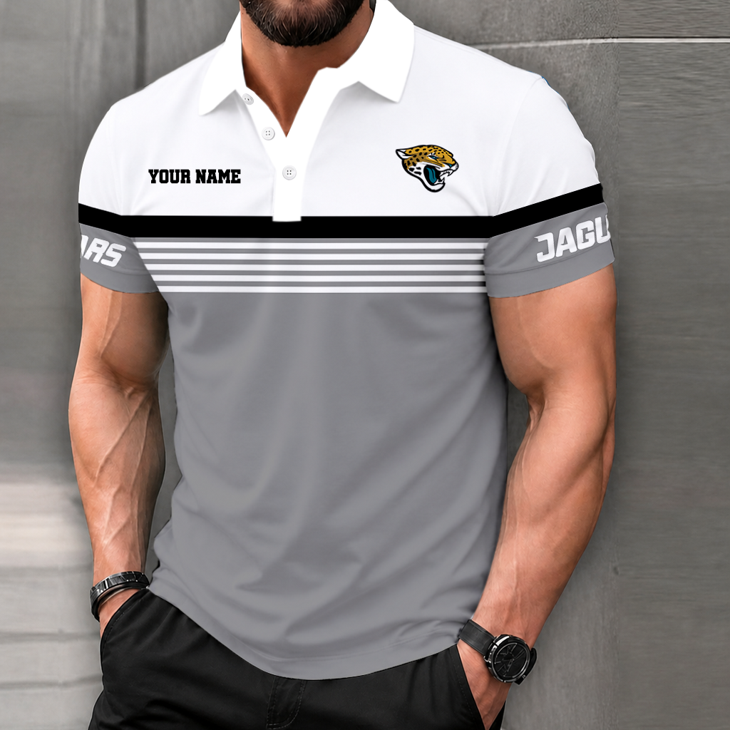 LIMITED EDITION - NEW CUSTOMIZED NFL30 JSJ JACKSONVILLE JAGUARS POLO SHIRT