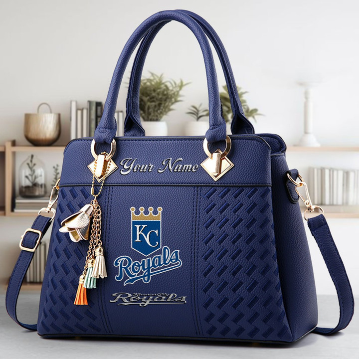 LIMITED EDITION - NEW CUSTOMIZED MLB19 KCR KANSAS CITY ROYALS ZIP HANDBAG MULTICOLOR