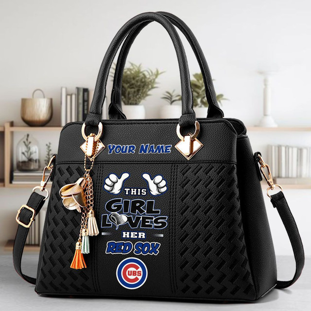 LIMITED EDITION - NEW CUSTOMIZED MLB04 CCS CHICAGO CUBS ZIP HANDBAG MULTICOLOR