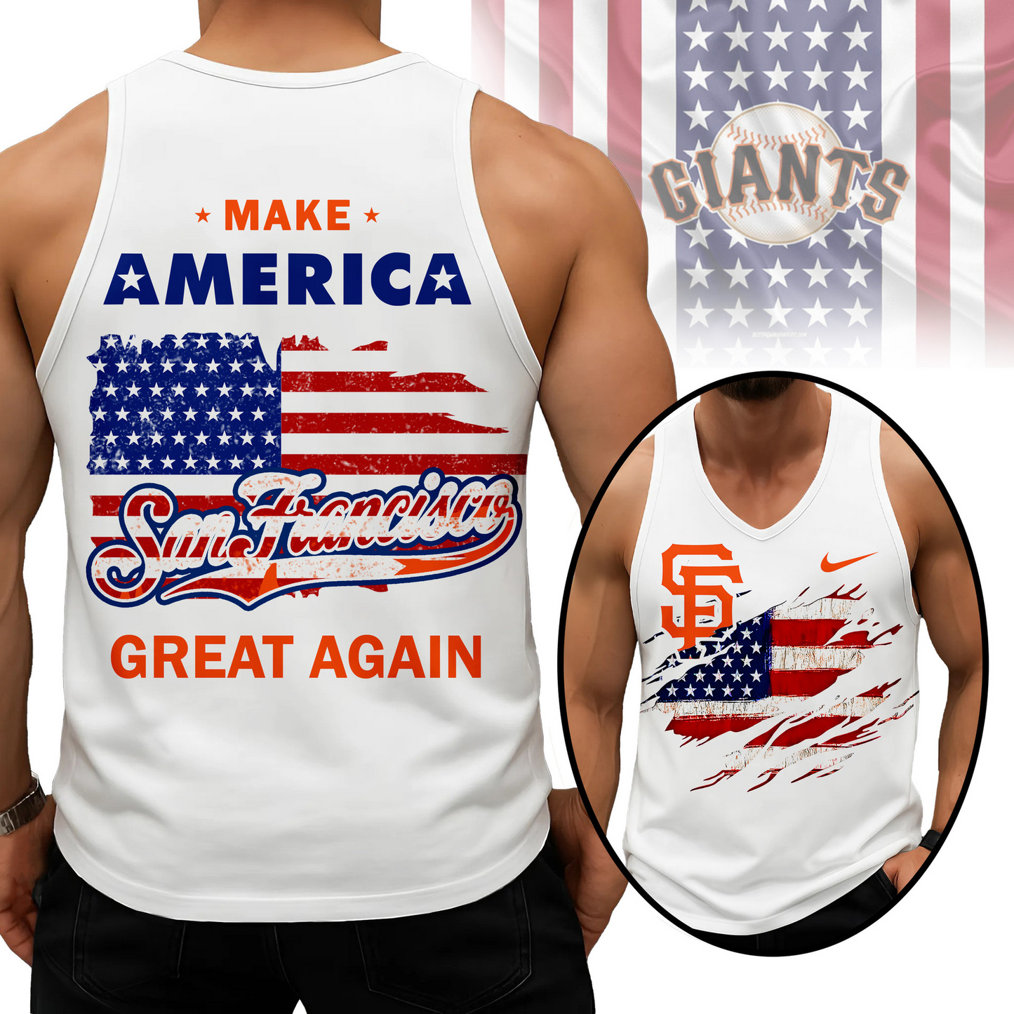 LIMITED EDITION - NEW CUSTOMIZED MLB06 SFG SAN FRANCISCO GIANTS UNISEX TANK TOP
