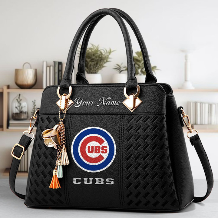LIMITED EDITION - NEW CUSTOMIZED MLB04 CCS CHICAGO CUBS ZIP HANDBAG MULTICOLOR
