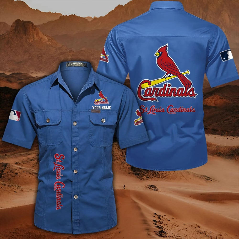 LIMITED EDITION - NEW CUSTOMIZED MLB24 SLC ST. LOUIS CARDINALS MEN'S CARGO SHIRT