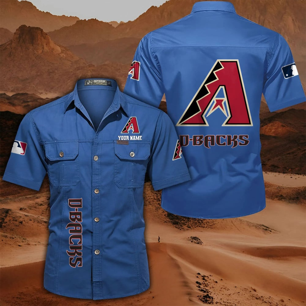 LIMITED EDITION - NEW CUSTOMIZED MLB07 ADS ARIZONA DIAMONDBACKS MEN'S CARGO SHIRT