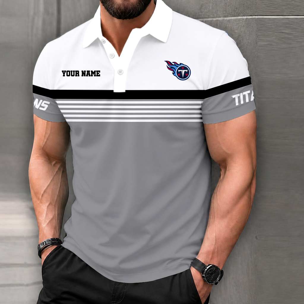 LIMITED EDITION - NEW CUSTOMIZED NFL31 TST TENNESSEE TITANS POLO SHIRT