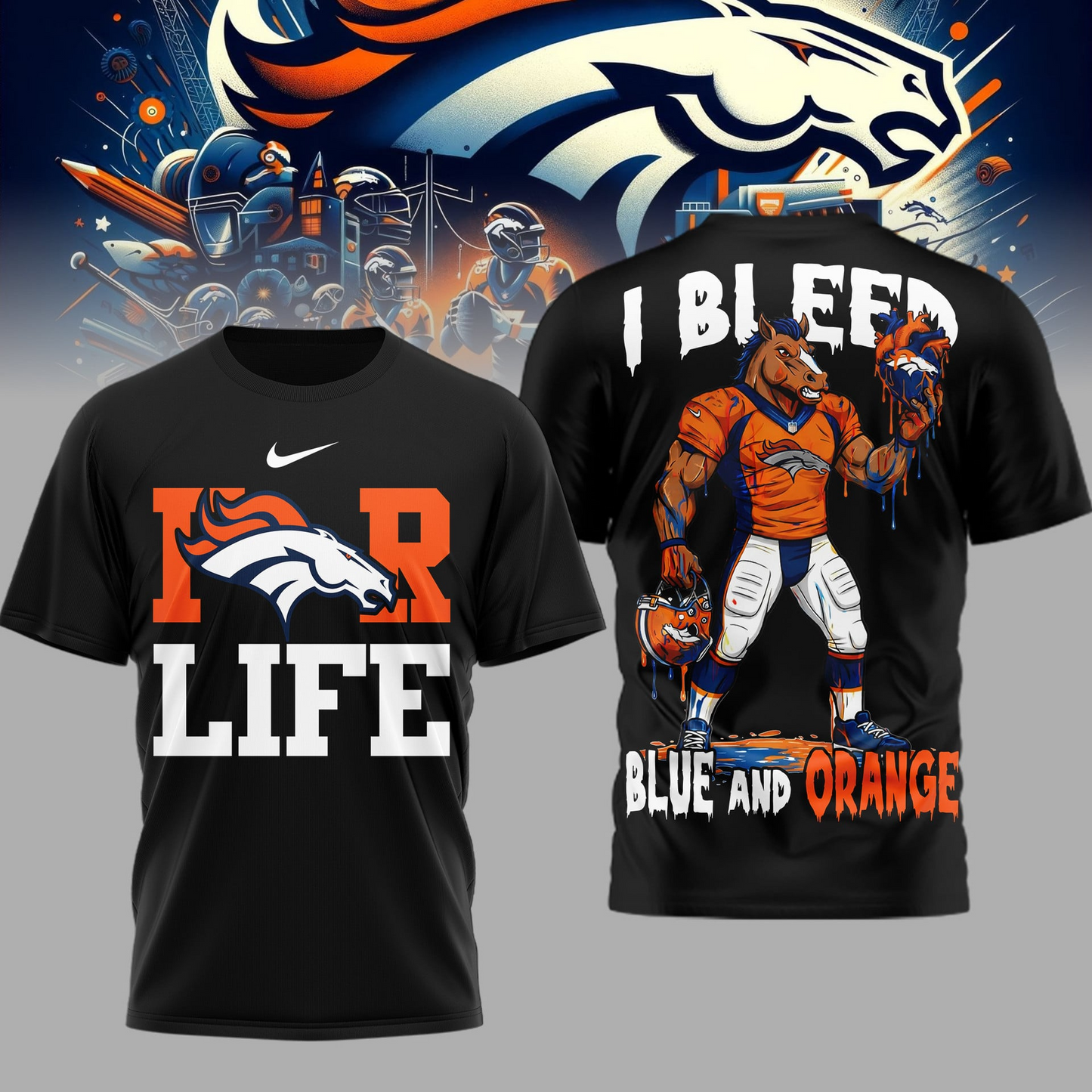 LIMITED EDITION - NEW CUSTOMIZED NFL13 DVB DV BRONCOS UNISEX T-SHIRT, POLO & HOODIE