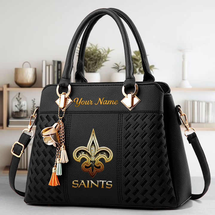 LIMITED EDITION - NEW CUSTOMIZED NFL24 NOS NEW ORLEANS SAINTS LUXURY HANDBAG IN MULTIPLE COLORS