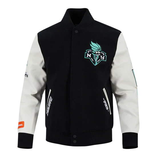 LIMITED EDITION - NEW CUSTOMIZED WNBA10 NYL NY LIBERTY BASEBALL JACKET, SATIN VARSITY JACKET 02