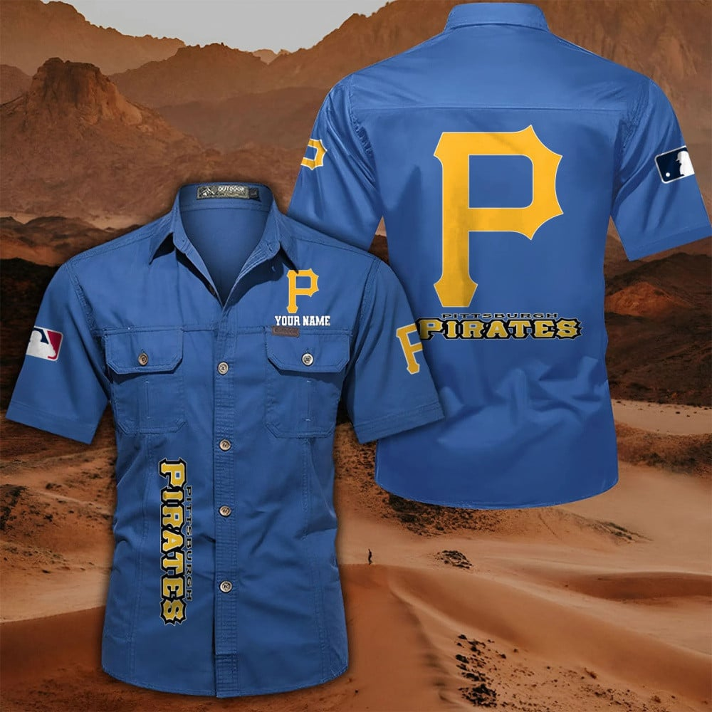 LIMITED EDITION - NEW CUSTOMIZED MLB29 PHP PITTSBURGH PIRATES MEN'S CARGO SHIRT