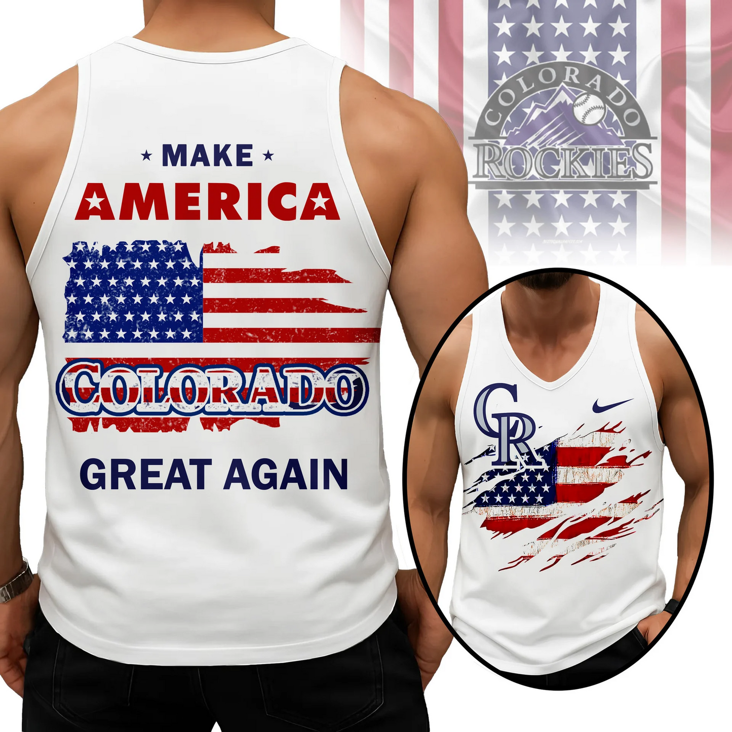 LIMITED EDITION - NEW CUSTOMIZED MLB30 COR COLORADO ROCKIES UNISEX TANK TOP