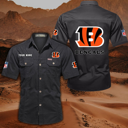 SPECIAL EDITION - NEW CUSTOMIZED NFL16 CCB CINCINNATI BENGALS MUTICOLOR MEN'S CARGO SHIRT