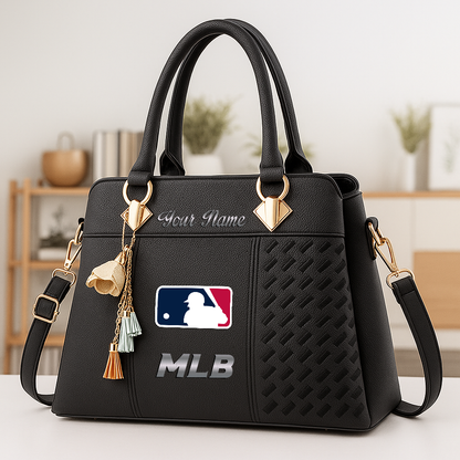 LIMITED EDITION - NEW CUSTOMIZED MLB31 MAJOR LEAGUE BASEBALL ZIP HANDBAG MULTICOLOR