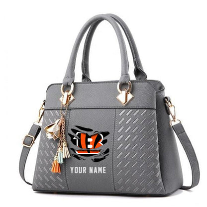 LIMITED EDITION - NEW CUSTOMIZED NFL16 CCB CINCINNATI BENGALS HANDBAG IN MULTIPLE COLORS