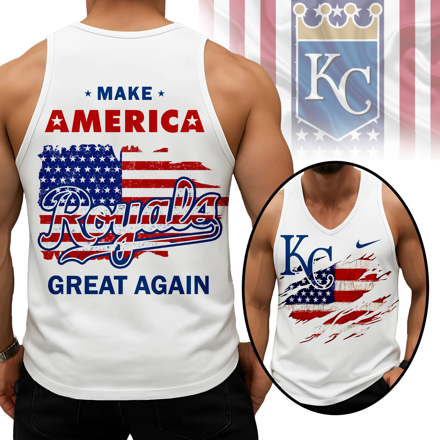 LIMITED EDITION - NEW CUSTOMIZED MLB19 KCR KANSAS CITY ROYALS UNISEX TANK TOP