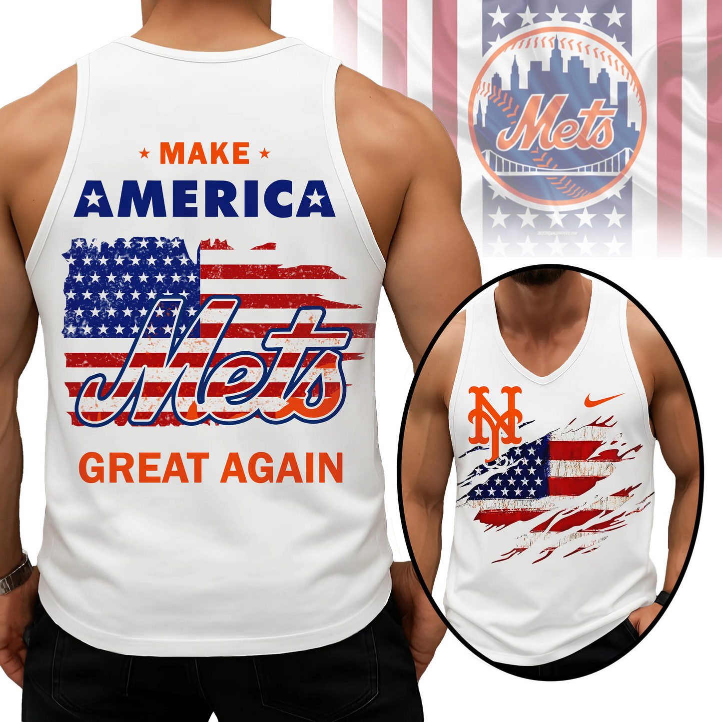 LIMITED EDITION - NEW CUSTOMIZED MLB17 NYM NEW YORK METS UNISEX TANK TOP