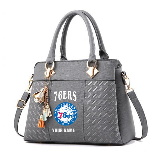 LIMITED EDITION - NEW CUSTOMIZED NBA26 P76 PHILADELPHIA 76ERS ZIP HANDBAG MULTICOLOR