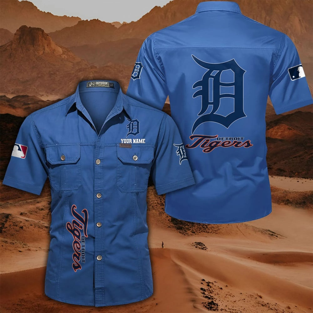 LIMITED EDITION - NEW CUSTOMIZED MLB16 DTS DETROIT TIGERS MEN'S CARGO SHIRT