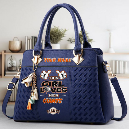 LIMITED EDITION - NEW CUSTOMIZED MLB06 SFG SAN FRANCISCO GIANTS ZIP HANDBAG MULTICOLOR