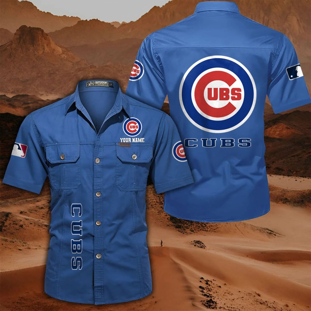 LIMITED EDITION - NEW CUSTOMIZED MLB04 CCS CHICAGO CUBS MEN'S CARGO SHIRT