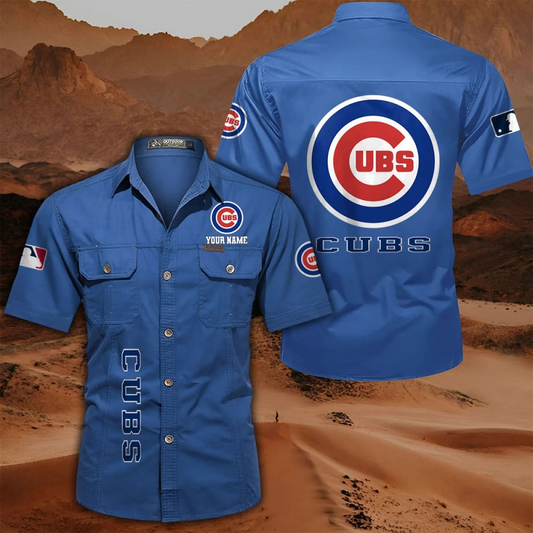 LIMITED EDITION - NEW CUSTOMIZED MLB04 CCS CHICAGO CUBS MEN'S CARGO SHIRT