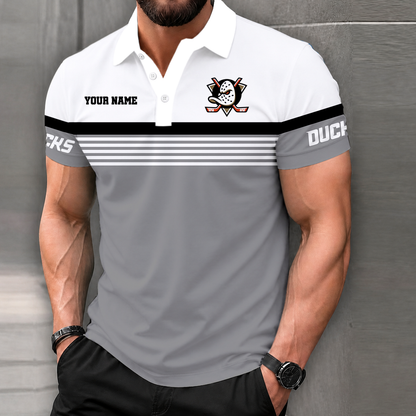 LIMITED EDITION - NEW CUSTOMIZED NHL09 AHD ANAHEIM DUCKS POLO SHIRT