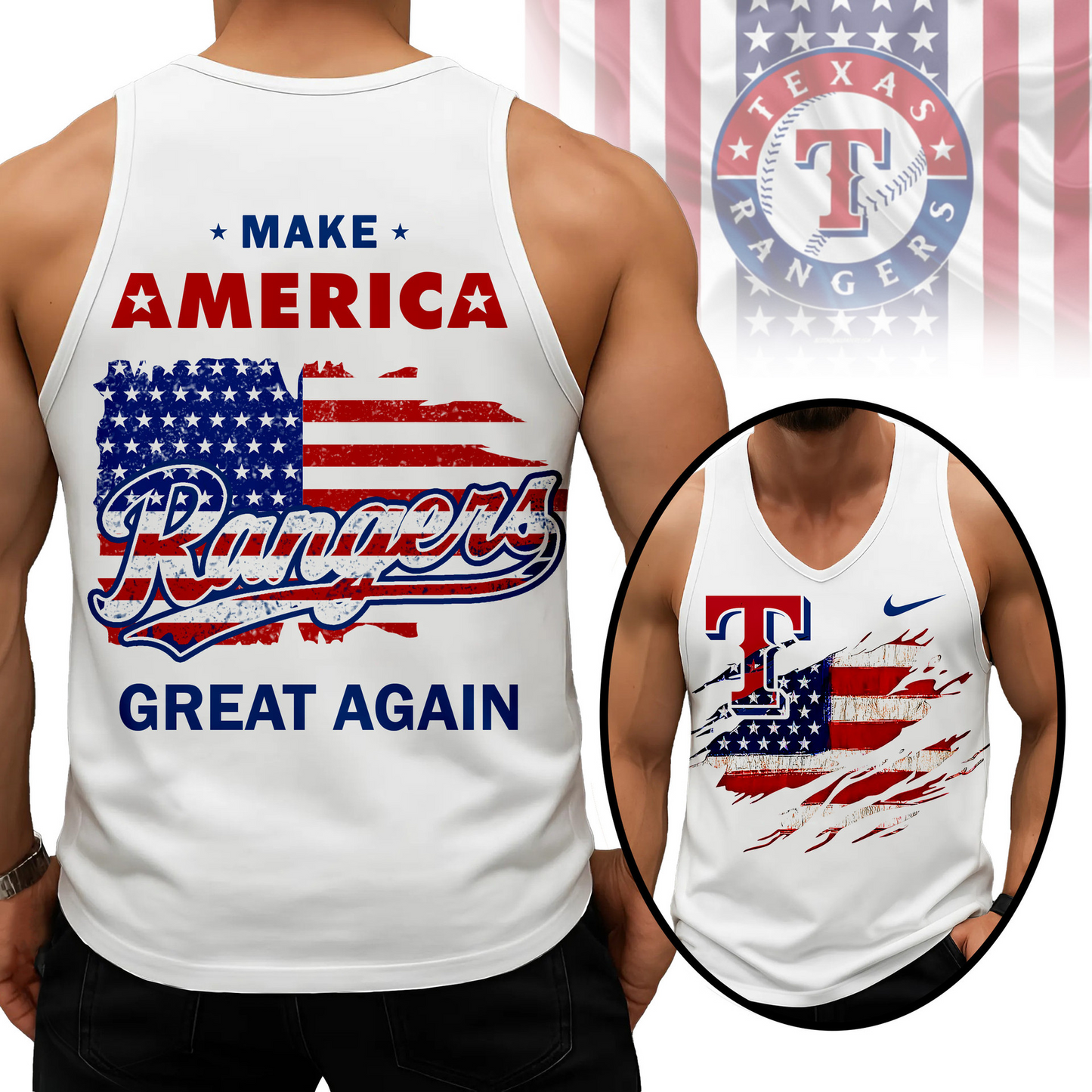 LIMITED EDITION - NEW CUSTOMIZED MLB08 TRS TEXAS RANGERS UNISEX TANK TOP