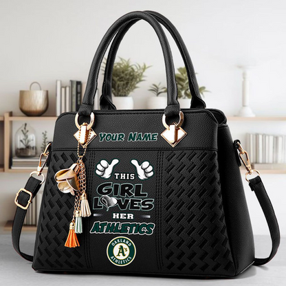 LIMITED EDITION - NEW CUSTOMIZED MLB23 OAS OAKLAND ATHLETICS ZIP HANDBAG MULTICOLOR